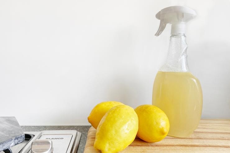 Sprühflasche mit Zitronen