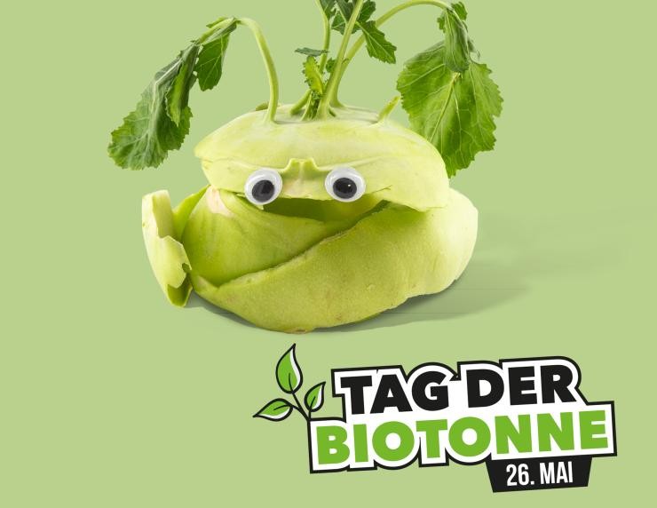 Visual mit Kohlrabi und Tag der Biotonne Logo Visual mit Kohlrabi und Tag der Biotonne Logo