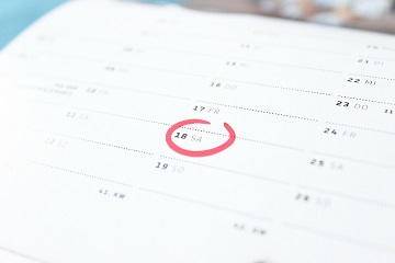 Termine In einem Terminkalender ist ein Termin eingekreist