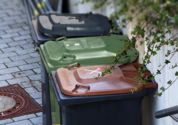 Behälterstandortgestaltung Abfalltonnen